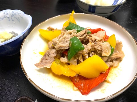 豚肉とパプリカのオイスター炒め